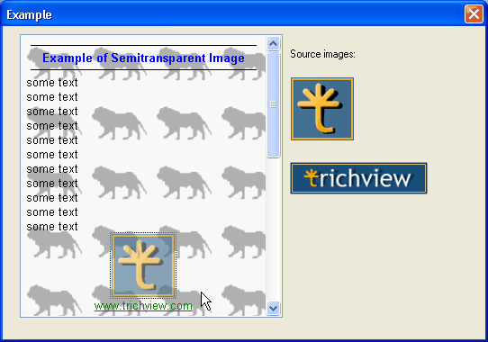 Semi-transparent hypertext images